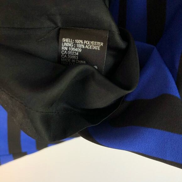 Tahari Arthur S. Levine cobalt and black wavy design shift dress keyhole size 8 - Picture 10 of 10